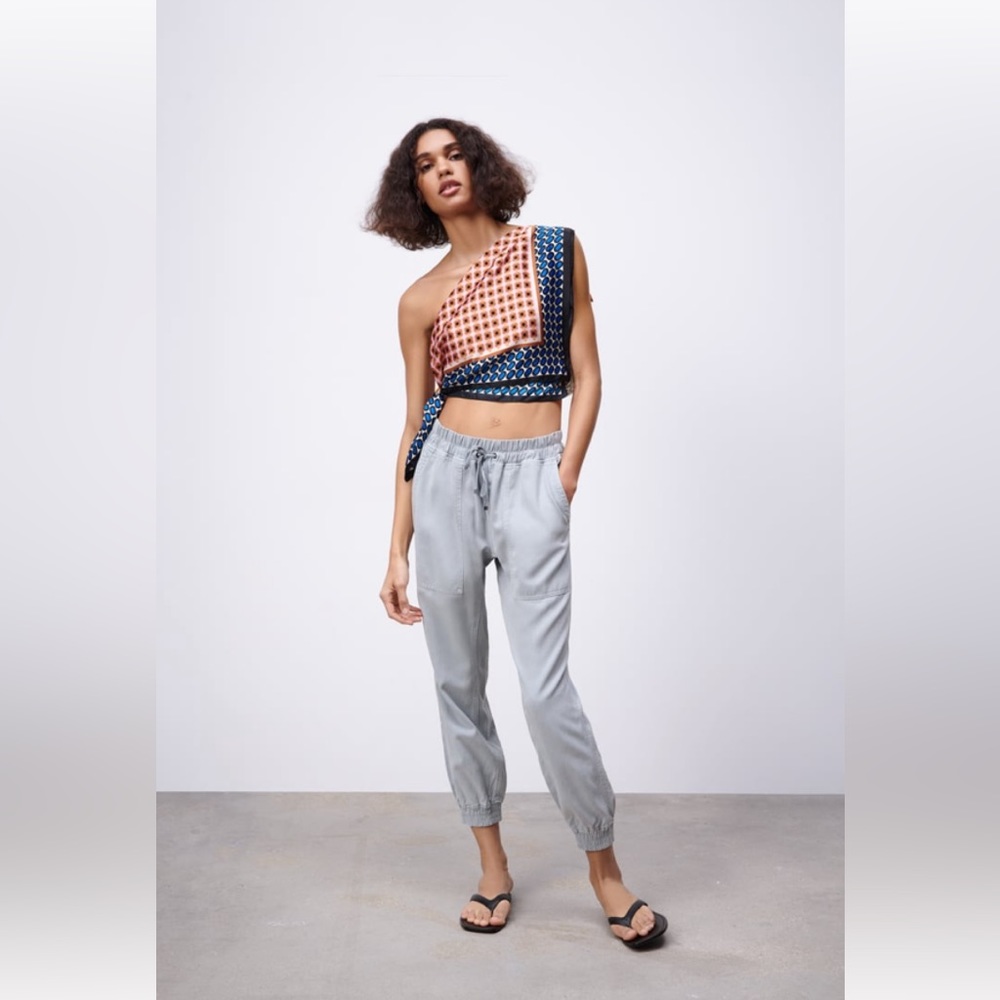 Zara weekend jogger pants light blue